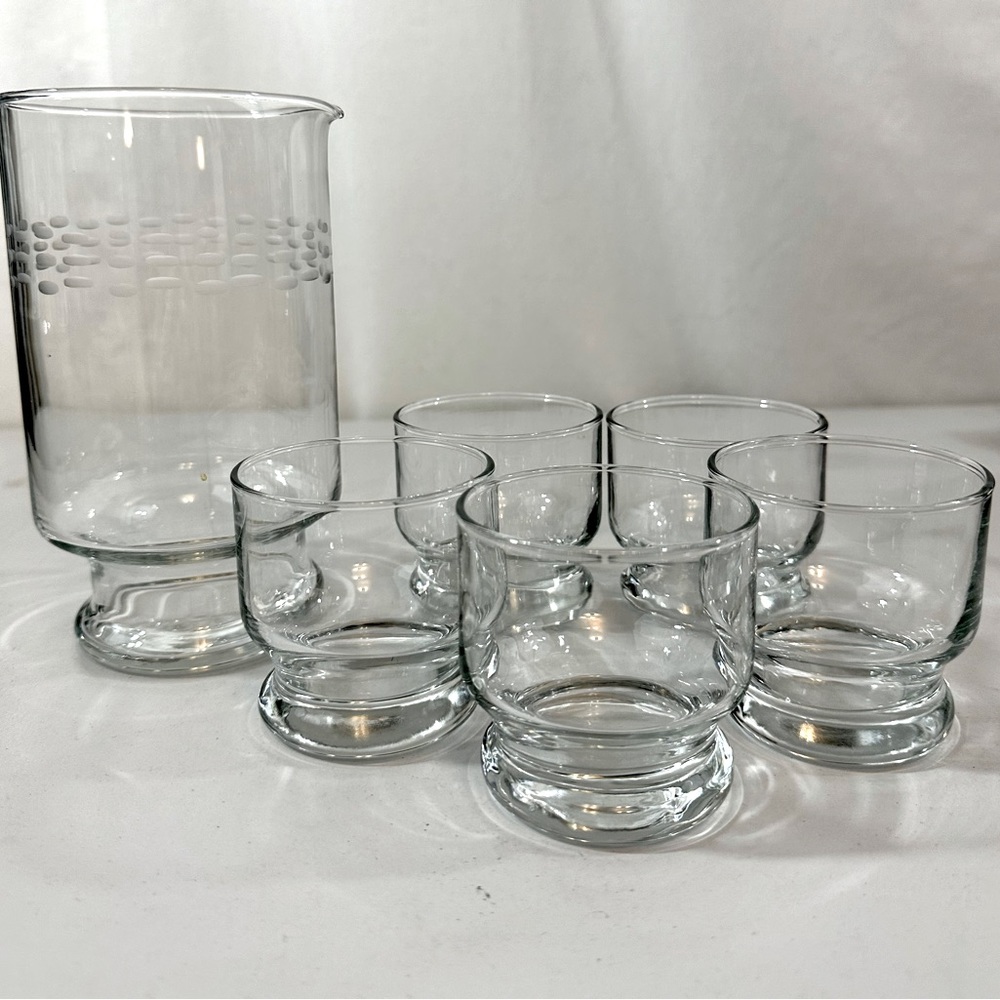 Vintage MCM Glass Cocktail Set